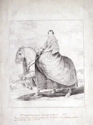 Isabel de Borbon, Queen of Spain, on Horseback